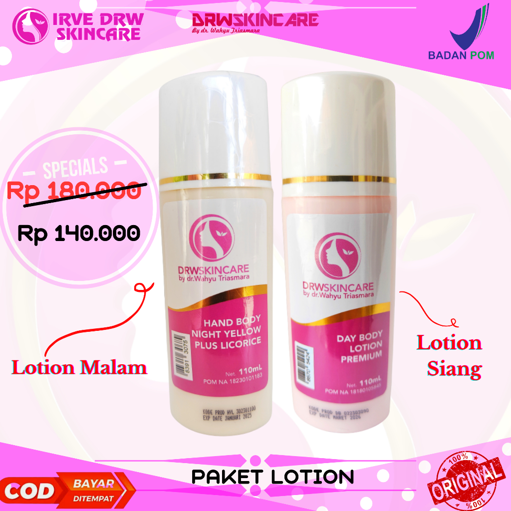 Jual Drw Skincare Lotion Hand Body Malam Rejuvenation Paket Body