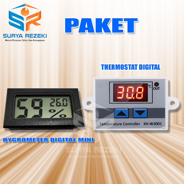 Jual Paket Thermostat Termostat Digital XH Termometer Higrometer Mesin