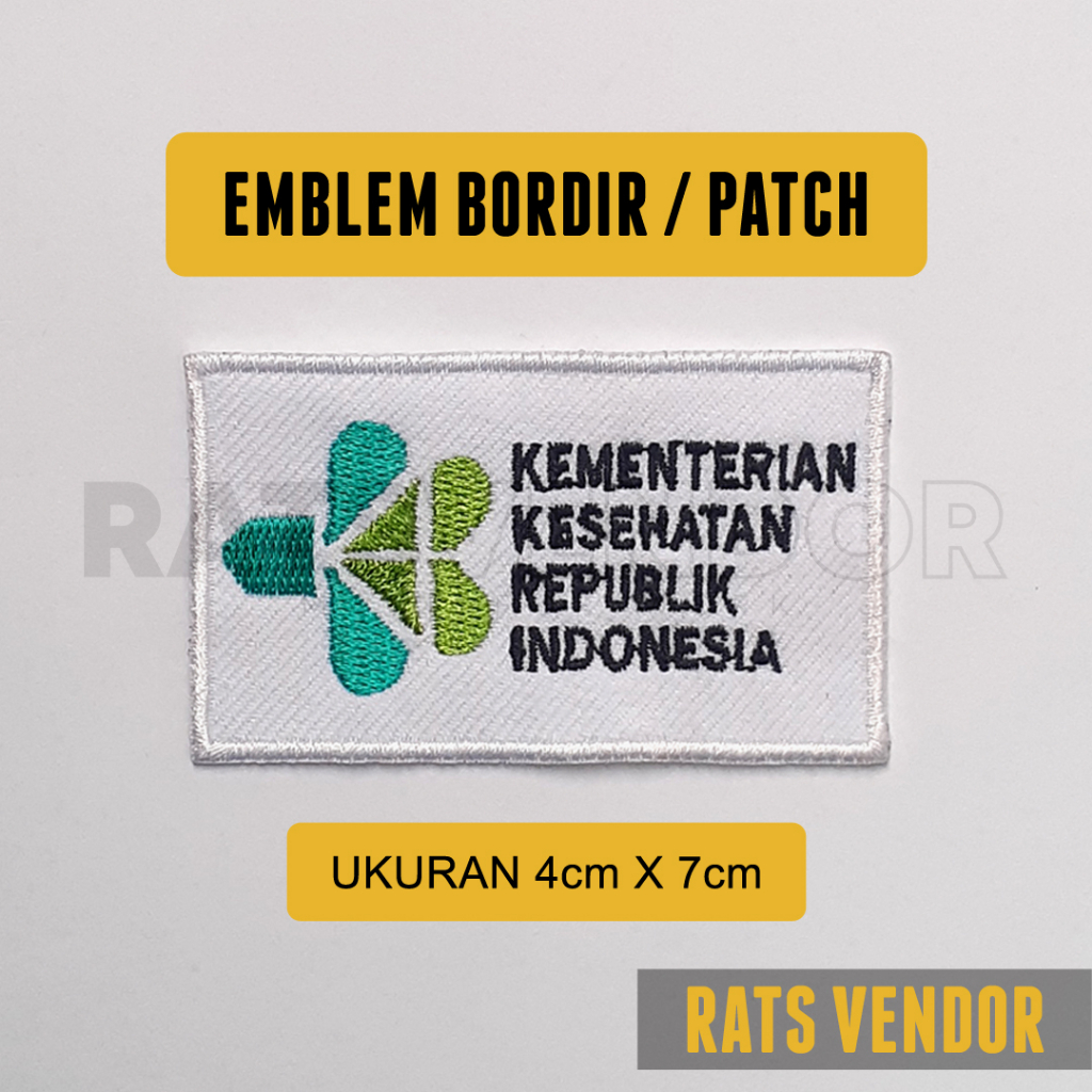 Jual Emblem Bordir / Patch Logo KEMENKES Kementerian Kesehatan Republik ...