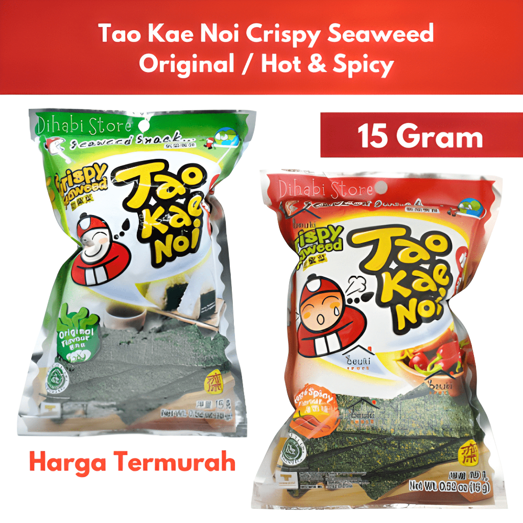 Jual Tao Kae Noi Crispy Seaweed Original Hot Spicy Japanese Sauce Flavour Expired Februari