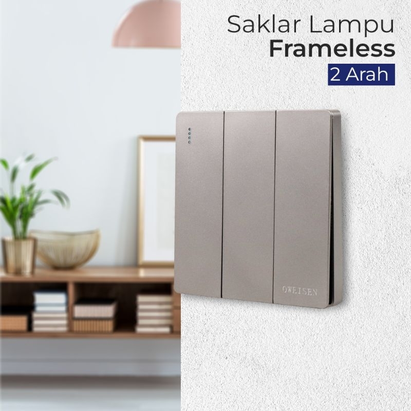 Jual Saklar Lampu Frameless Luxury Panel 2 Arah | Shopee Indonesia