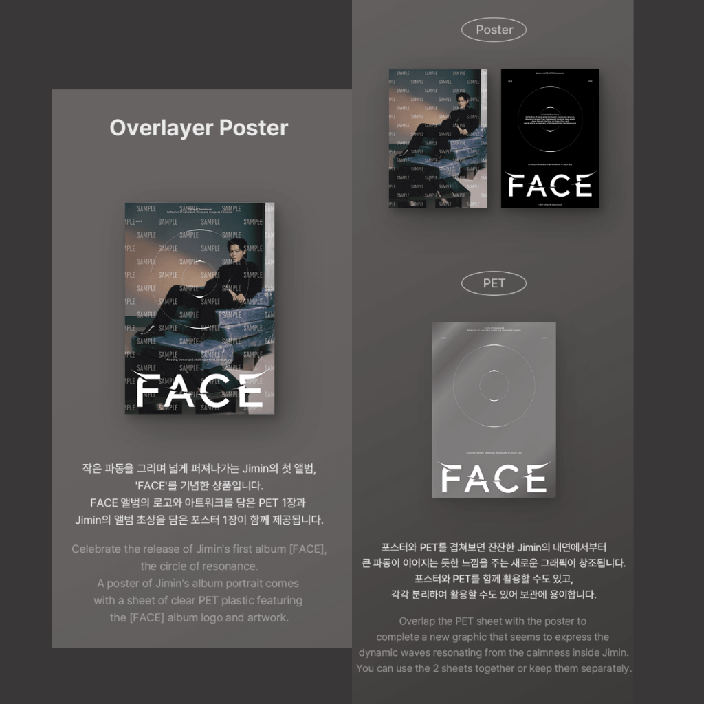 BTS ジミン FACE OVERLAYER POSTER [PO] BTS Jimin FACE Merch - S/S T