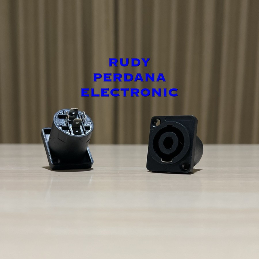 Jual SOCKET SOKET SPEAKON SPIKON FEMALE 4 PIN 4P SEGI KOTAK BLACK HITAM ...