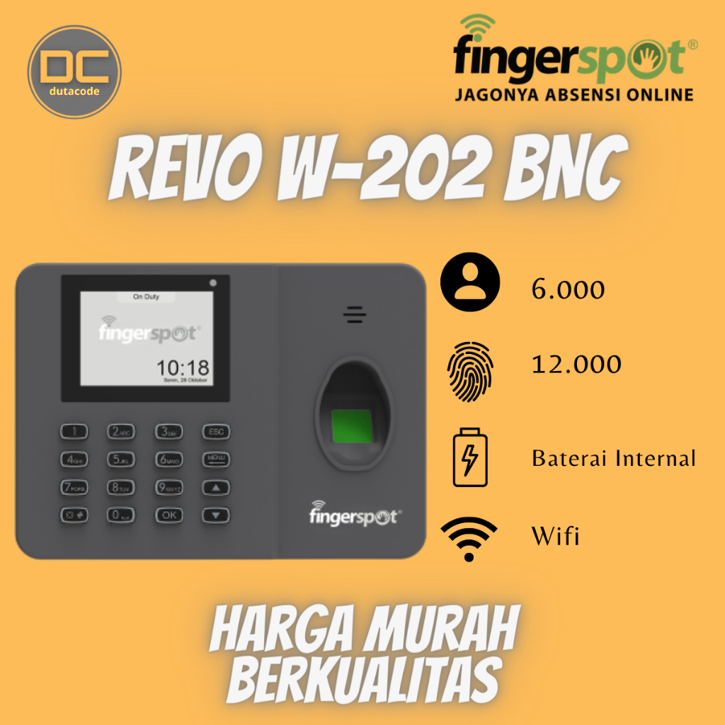 Jual Fingerspot Revo W 202 Bnc Mesin Absensi Sidik Jari Fingerprint