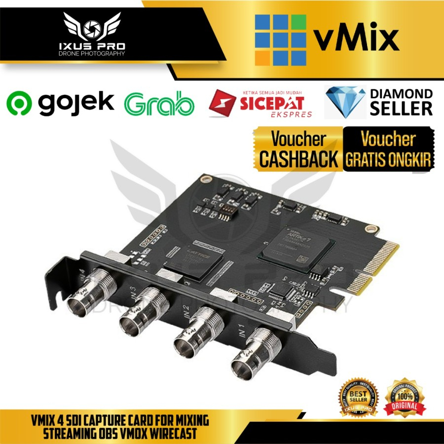 Jual VMIX 4 SDI Capture Card for Mixing Streaming OBS VMOX Wirecast