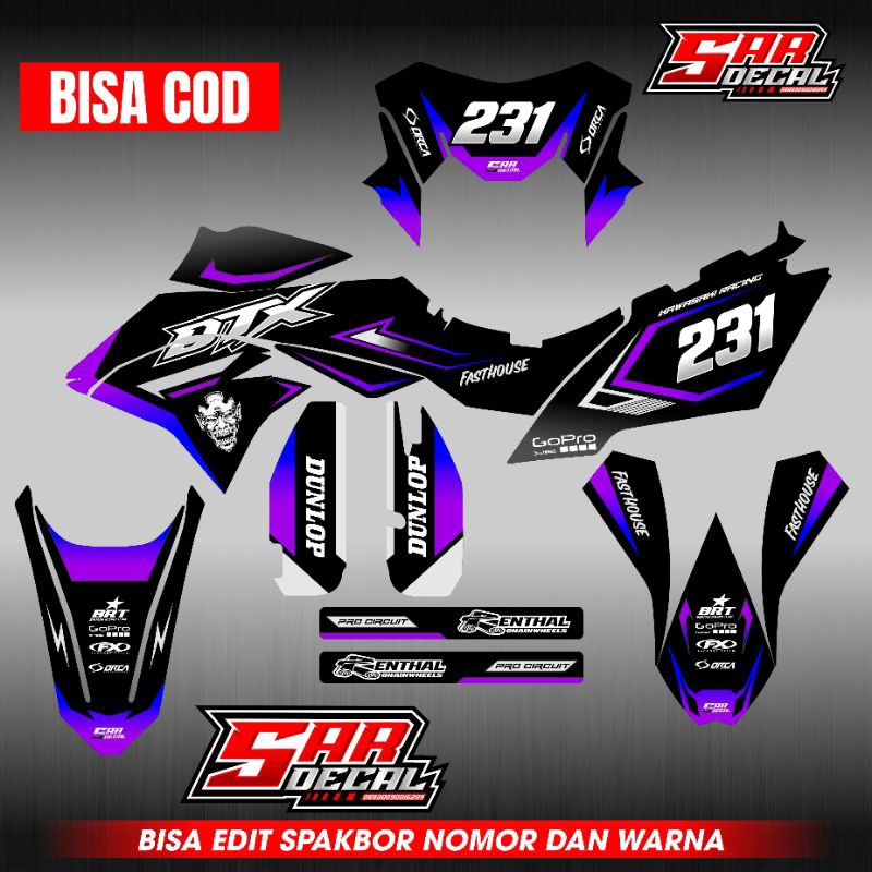 Jual Decal Stiker Dtx Dtracker Custom Desain Decal Supermoto Decal Kawasaki Dtracker Full