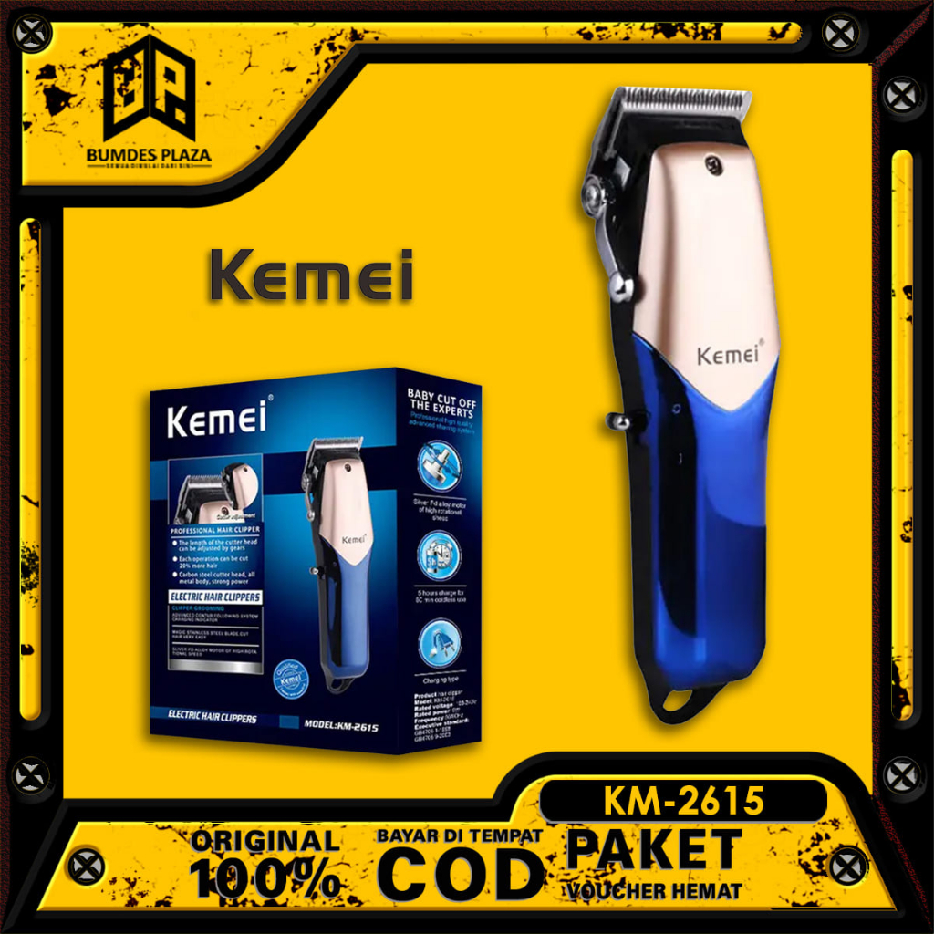 Jual Clipper Rambut Kemei KM 2615 Alat Cukur Pangkas Rambut Elektrik ...
