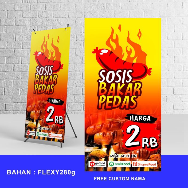 Cetak Spanduk Sosis Bakar Dan Bajsi Bakar Kekinian Bi