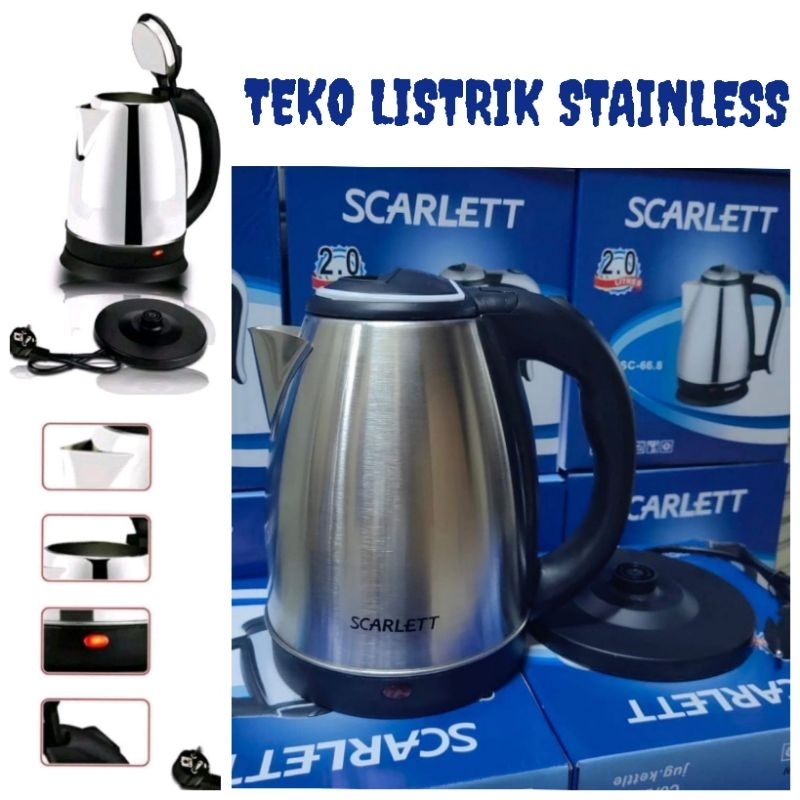 Jual teko listrik stainless teko stainless steel teko listrik 2 liter
