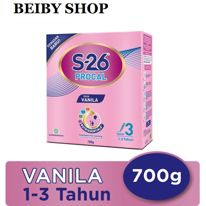 Jual SUSU S-26 PROCAL TAHAP 3 ( 1-3 TAHUN ) RASA VANILA berat isi 700G ...
