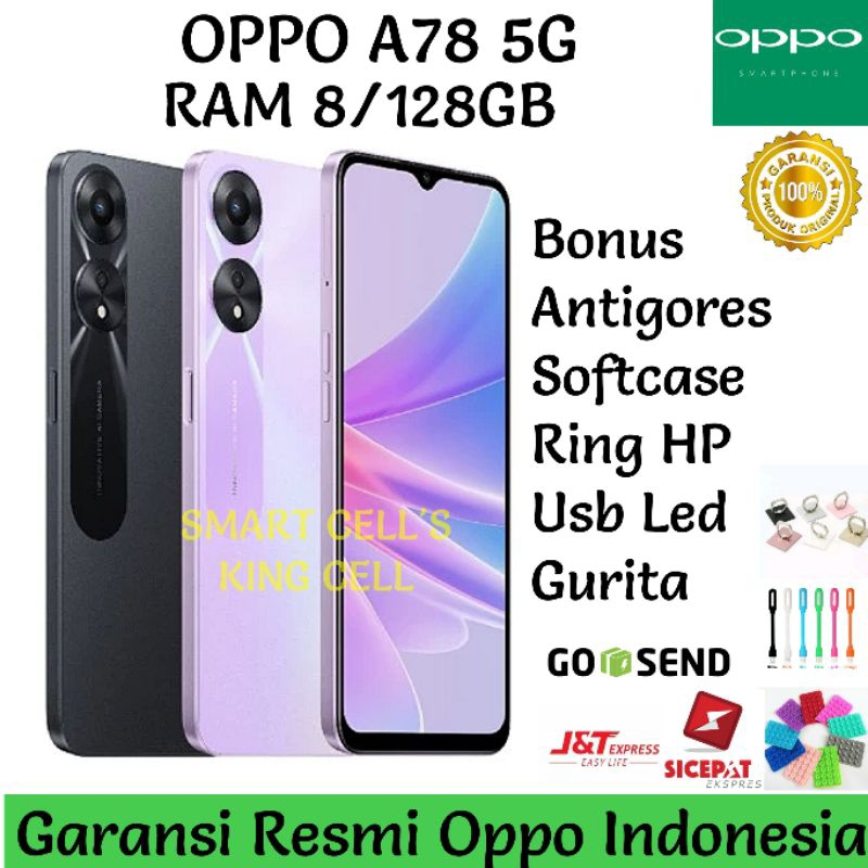 Jual OPPO A78 5G RAM 8/128GB GARANSI RESMI OPPO INDONESIA | Shopee ...