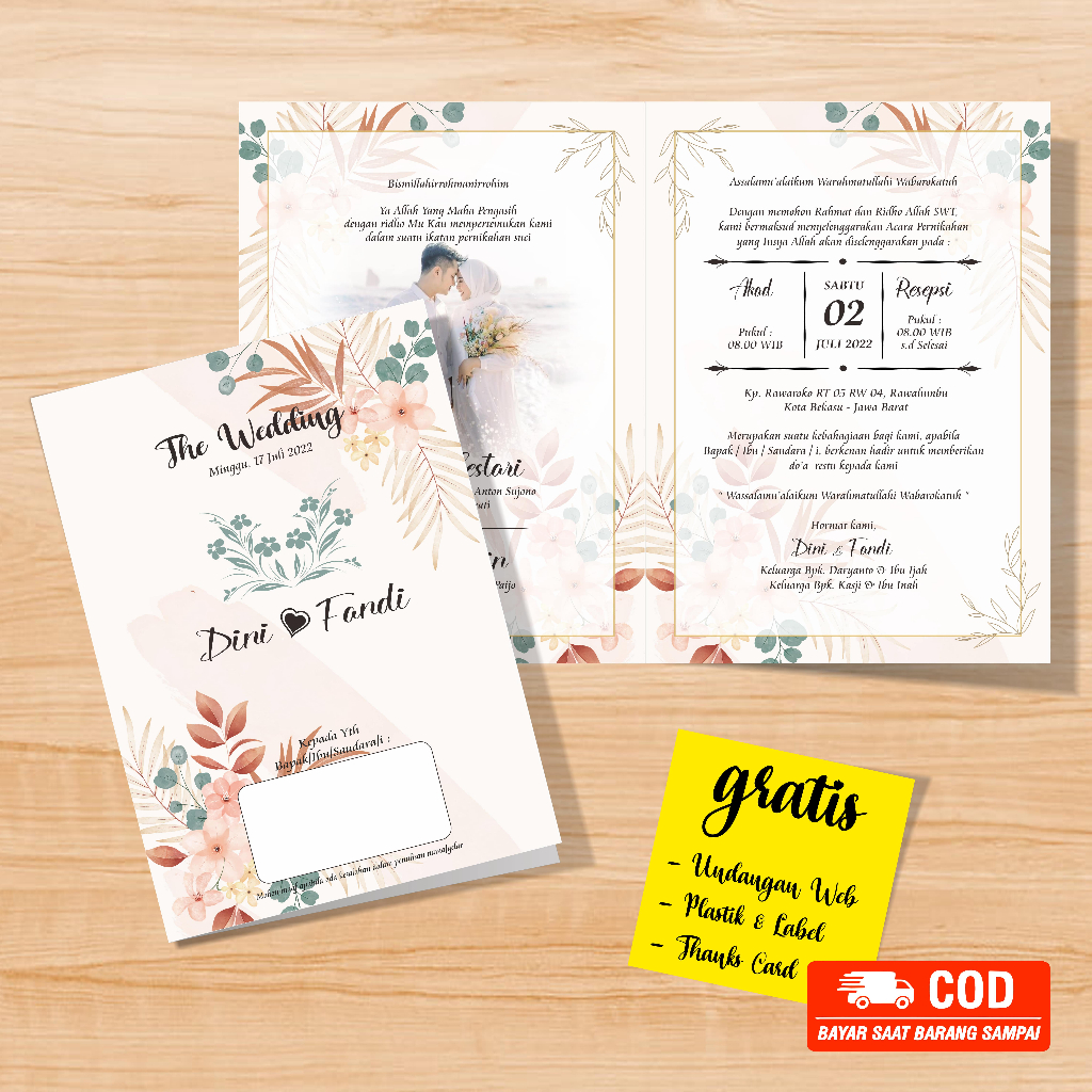 Jual Undangan pernikahan aesthetic murah kode 16 | Shopee Indonesia