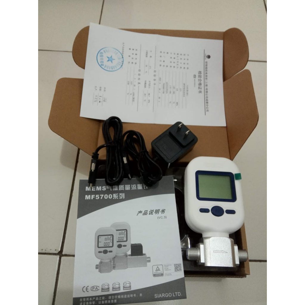 Jual MF5706 Digital Mass Flow Meter Gas Air Flow Meter 0-20L/min LPM ...