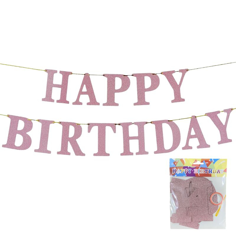 Jual YSM Banner Happy Birthday Huruf Glitter Warna Warni Backdrop Pesta ...