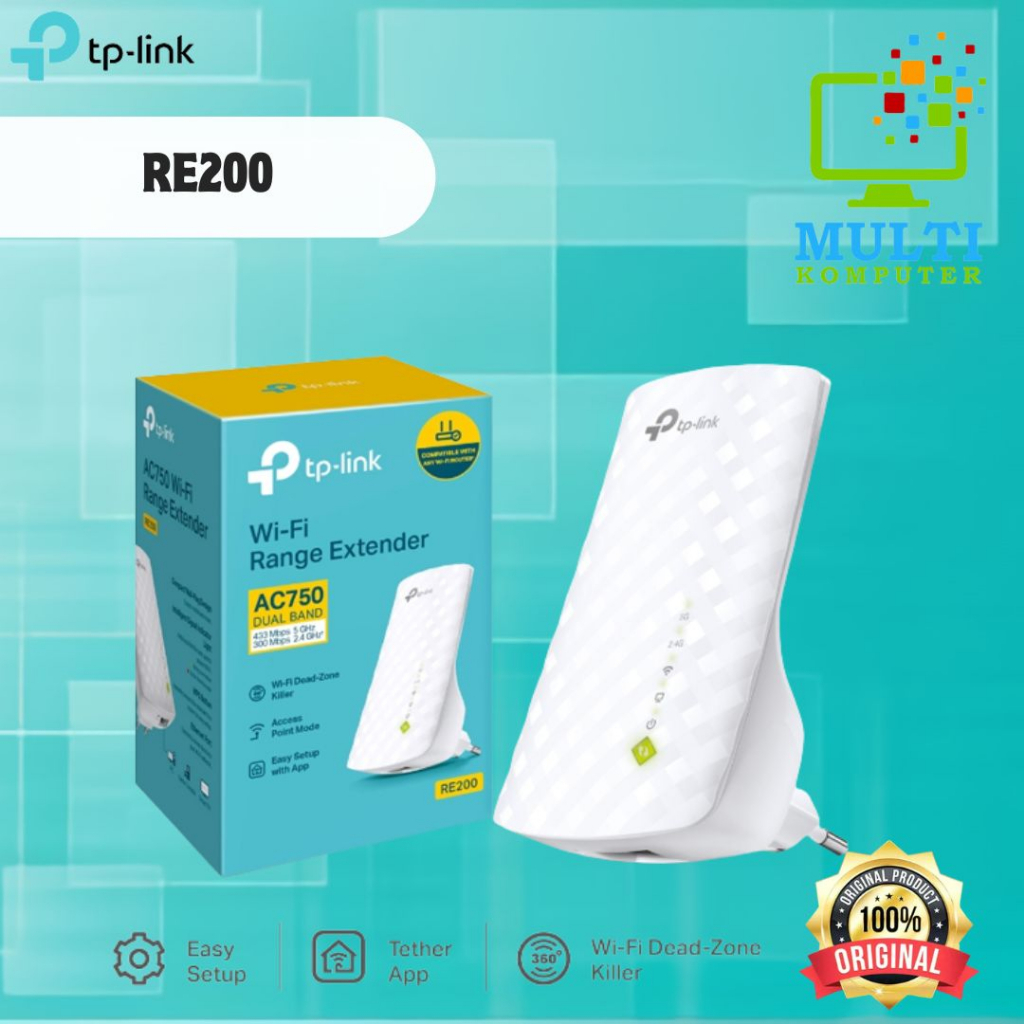 Jual WiFi Range Extender TP Link RE200 TPLink RE 200 AC750 Dual Band