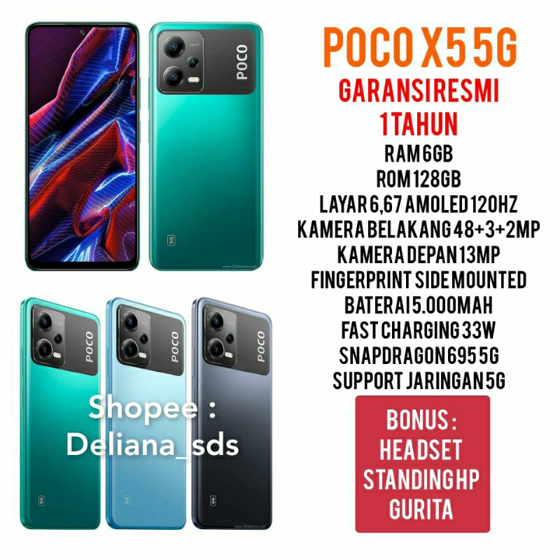 Jual Poco X5 5G 6/128 6 128 6/128GB Garansi Resmi 1 Tahun Xiaomi Poco ...