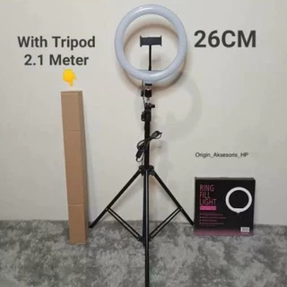 Ringlight 26CM 33CM Tripod 2.1M Fill Light Ring Selfie 3 Mode Warna