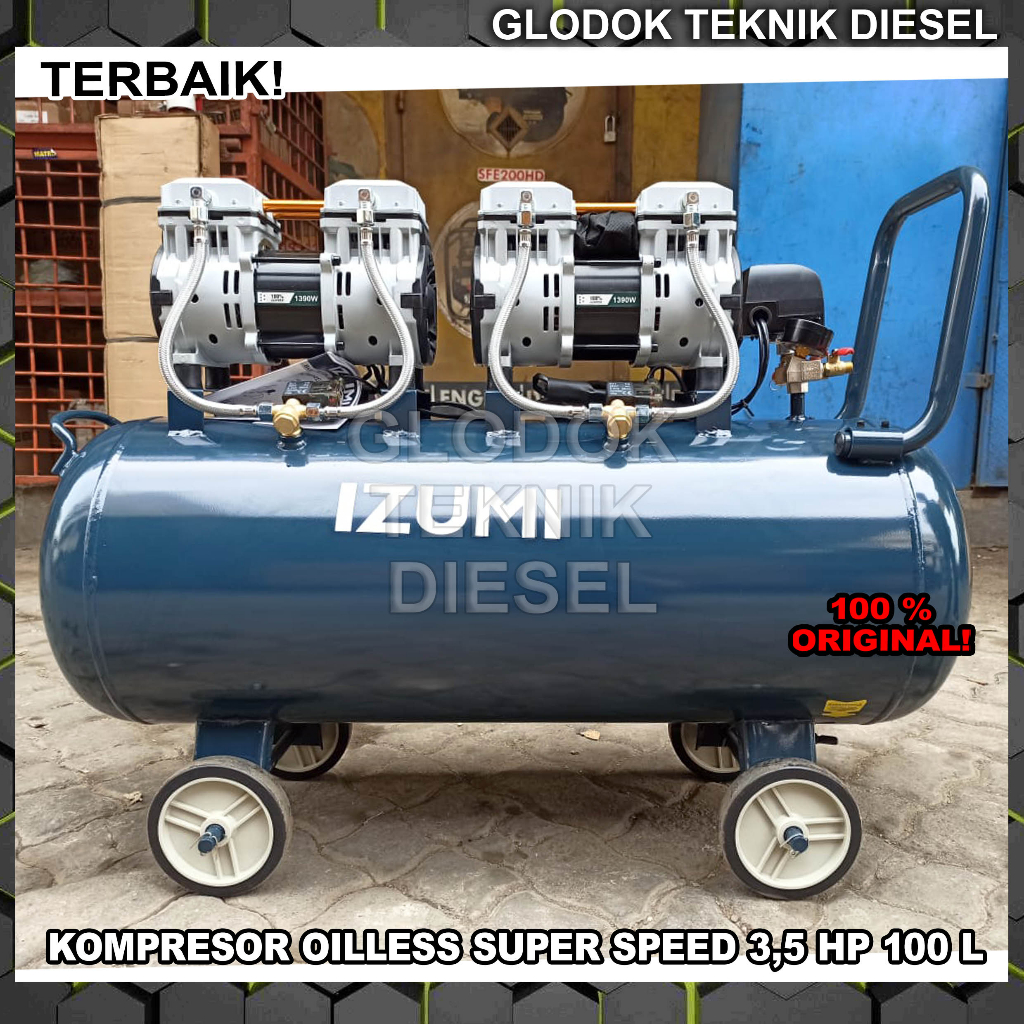 Jual Izumi Kompresor Oilless Super Speed 3,5 HP 100 L 1,75 HP 50 Liter ...