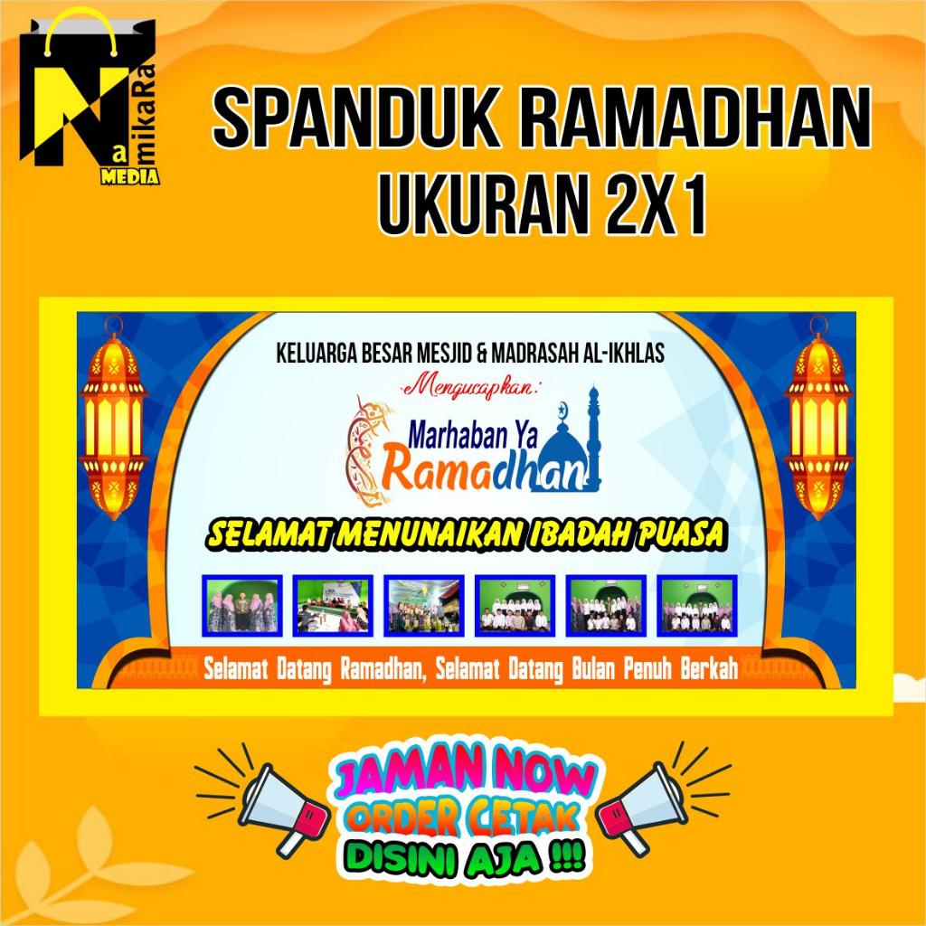 Jual Spanduk Banner Backdrop marhaban ya ramadhan Terbaru ukuran 2x1 M