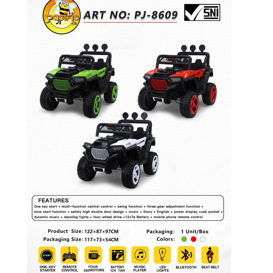 Jual Mobil Aki Pacific PJ 8609 Dakkar Sports Mobil Mainan Anak MOBIL
