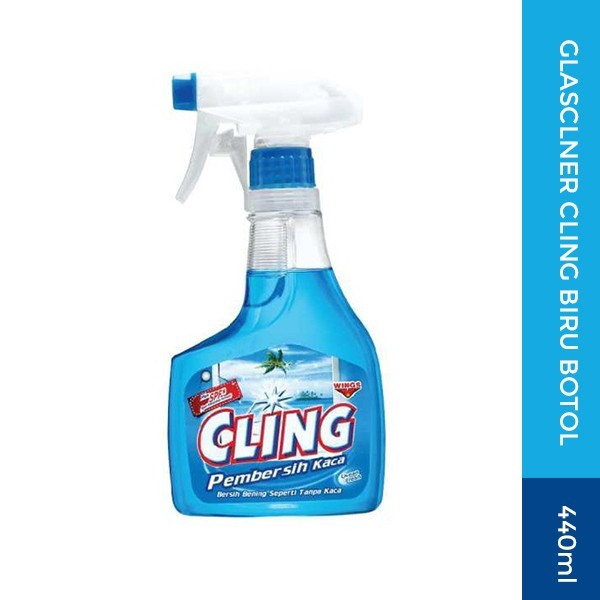 Jual Cling Bottle 440ml Liquid Botol Glass Cleaner Kaca Biru | Shopee ...