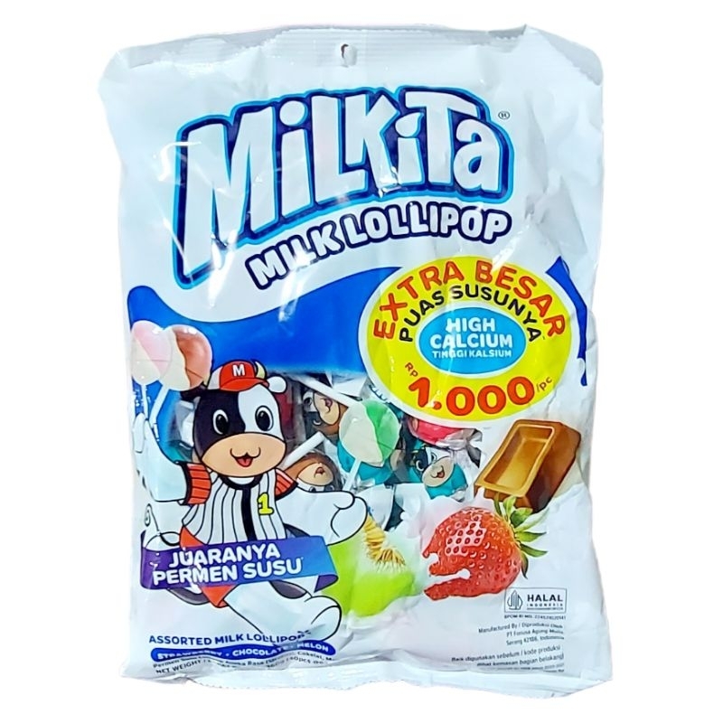 Jual Permen Loli MILKITA MILK LOLLIPOP Isi 40 Buah Juaranya Permen Susu ...