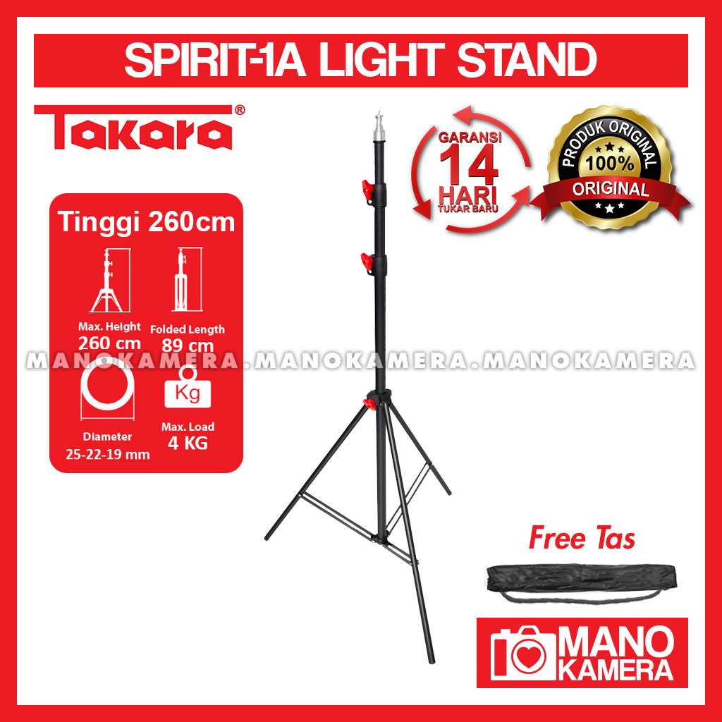 Jual Light Stand Takara Spirit1A Tinggi 2,6m Lightstand Studio Flash
