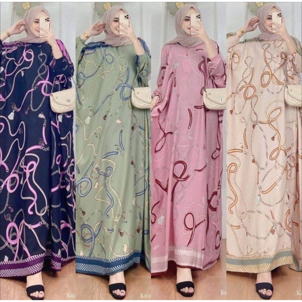 Jual MOTIF TERBARU FASQI DAN KARLINA KAFTAN BAJU JUMBO KAFTAN LEBARAN