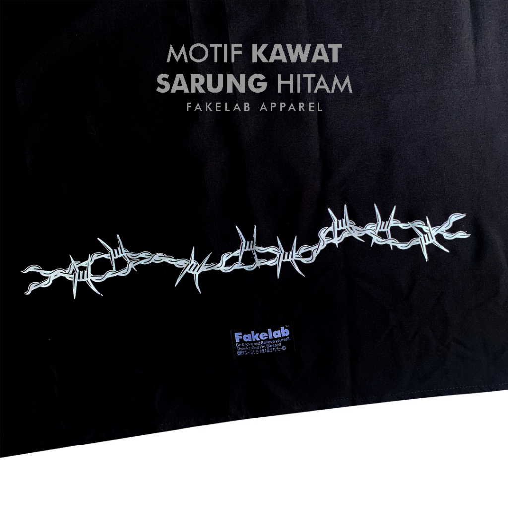 Jual Fakelab Sarung Hitam Polos Checkered Bandana Pattern Barb Wire ...