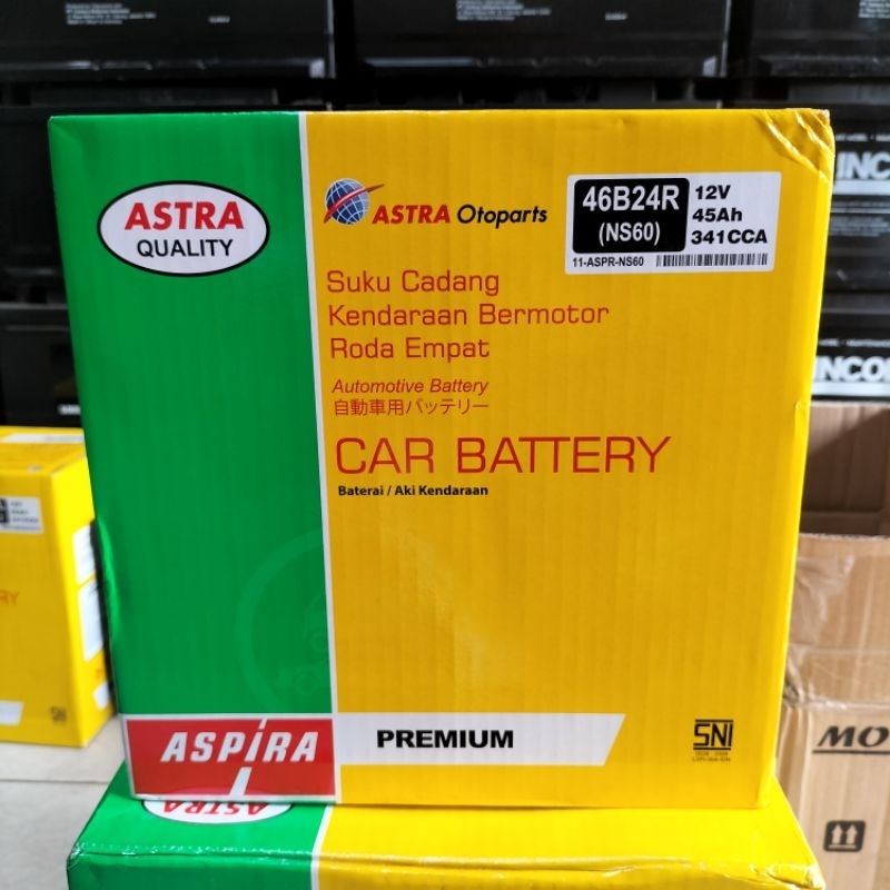 Jual Aki Mobil Avanza, Xenia, Rush, Terios NS60 / 46B24R Aspira Aki