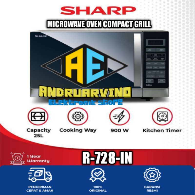 Jual SHARP MICROWAVE OVEN COMPACT GRILL R728IN 25 LITER Shopee