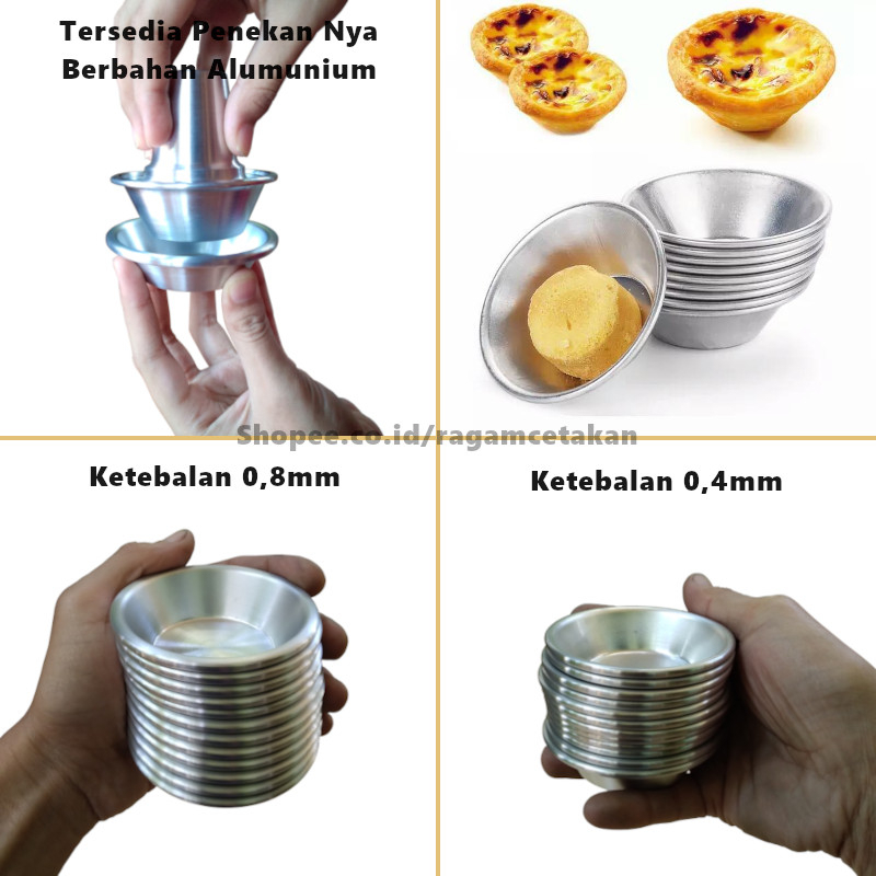 Jual 1 Lusin 12 Pcs Cetakan Kue Egg Tart Pie Susu 7cm Tersedia