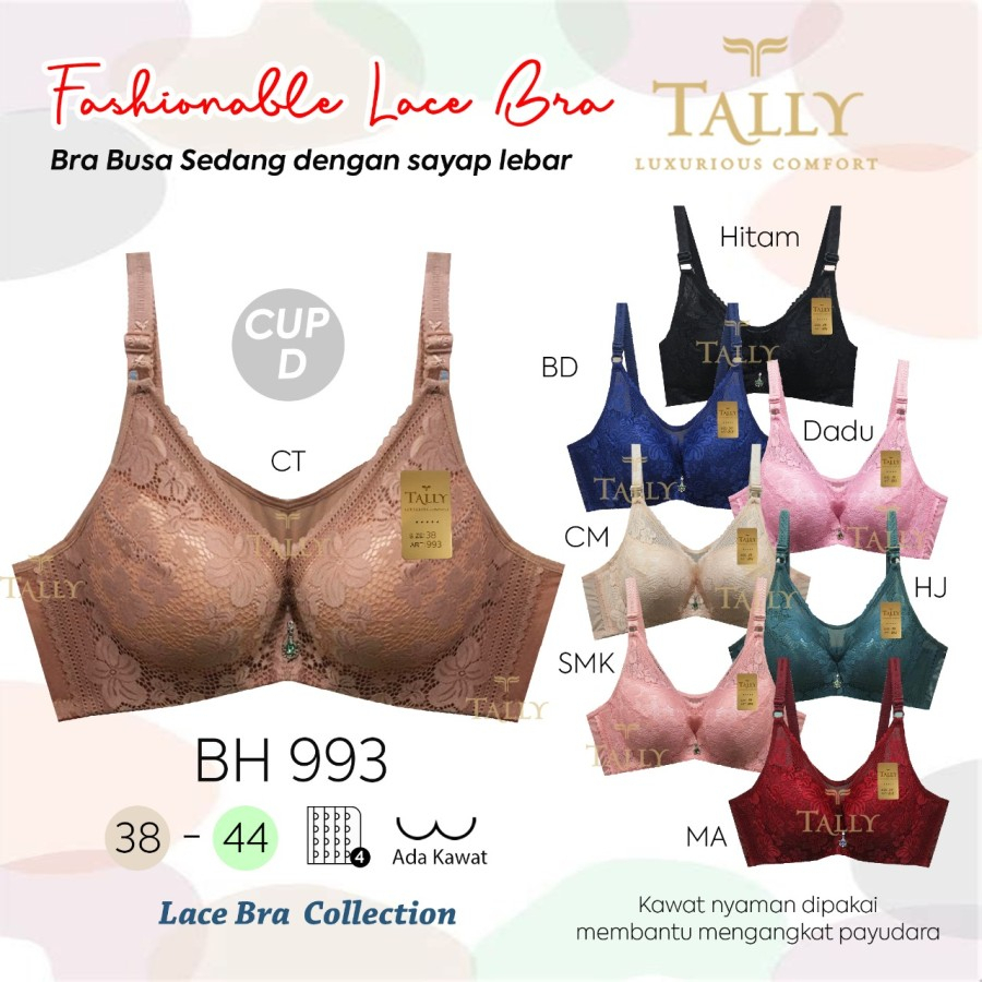 Jual TALLY BRA BH JUMBO RENDA 993, ADA KAWAT, BUSA SEDANG