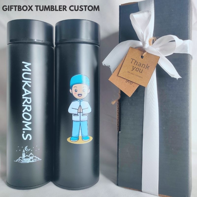 Jual Tbox Tumbler Custom Hampers Tumbler Thermos Hitam Custom Life Sakura Non Led Hampers 3729