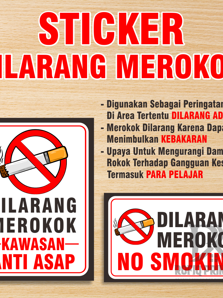 Jual Sticker Dilarang Merokok Sticker No Smoking Sticker Murah Sticker Jangan Merokok 