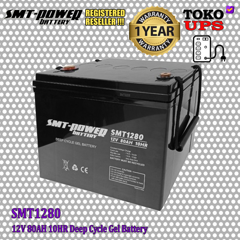 Jual AKI KERING SMT-POWER 12V 80AH DEEP CYCLE GEL BATTERY SOLAR PANEL ...
