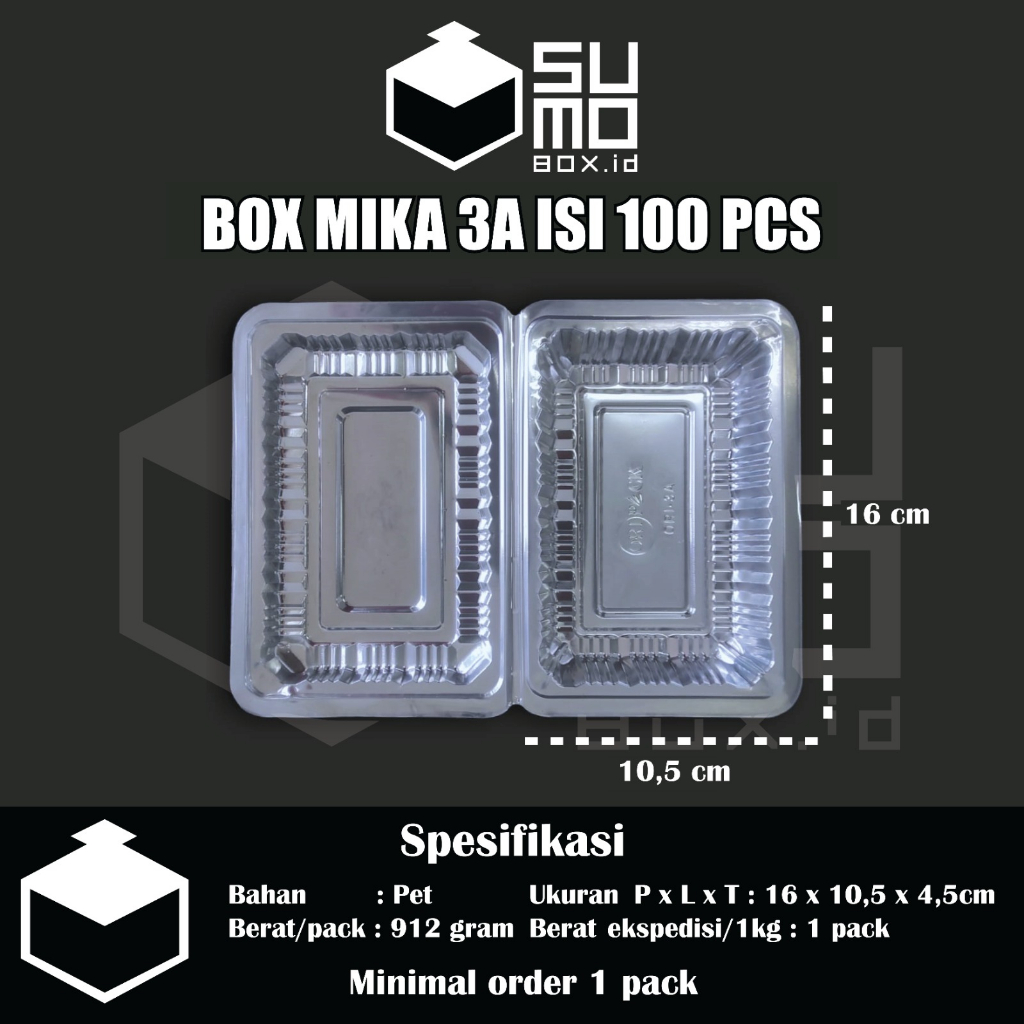 Jual Plastik Mika Kue Ukuran 3a Isi 100pcs Mika Kotak Makanan Box