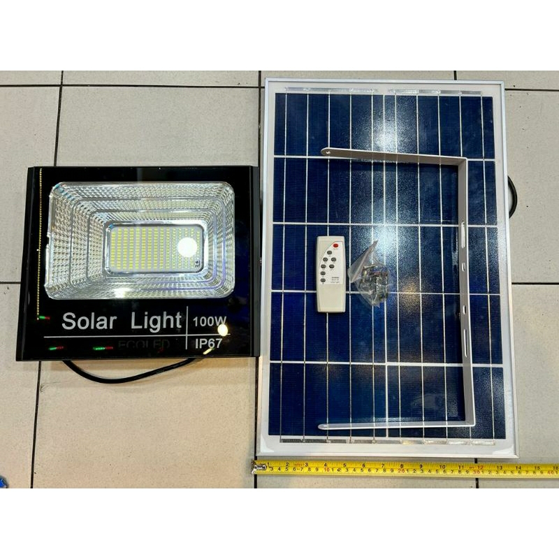 Jual lampu sorot solar panel 100 watt 100w panel besar lampu tembak ...