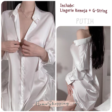 Kemeja Bigszie Wanita Kemeja Lingerie Oversize Baju Tidur Satin Wanita Lingerie Satin Baju Sexy