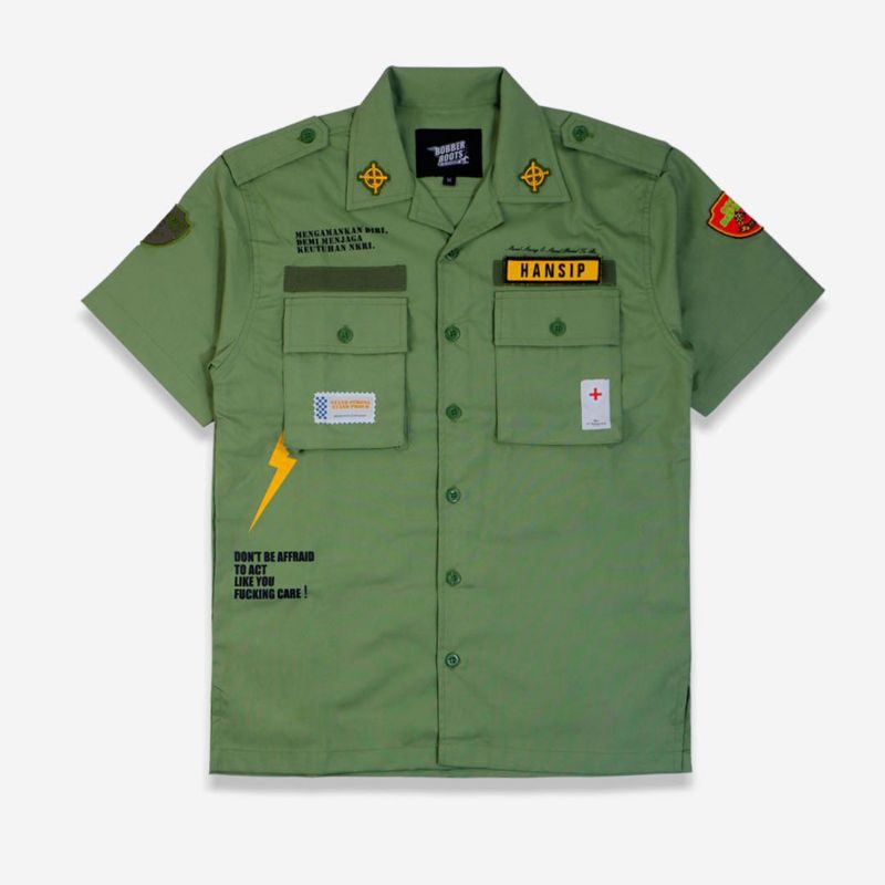 Jual Kemeja HANSIP Green. Bobberroots Workshirt | Shopee Indonesia
