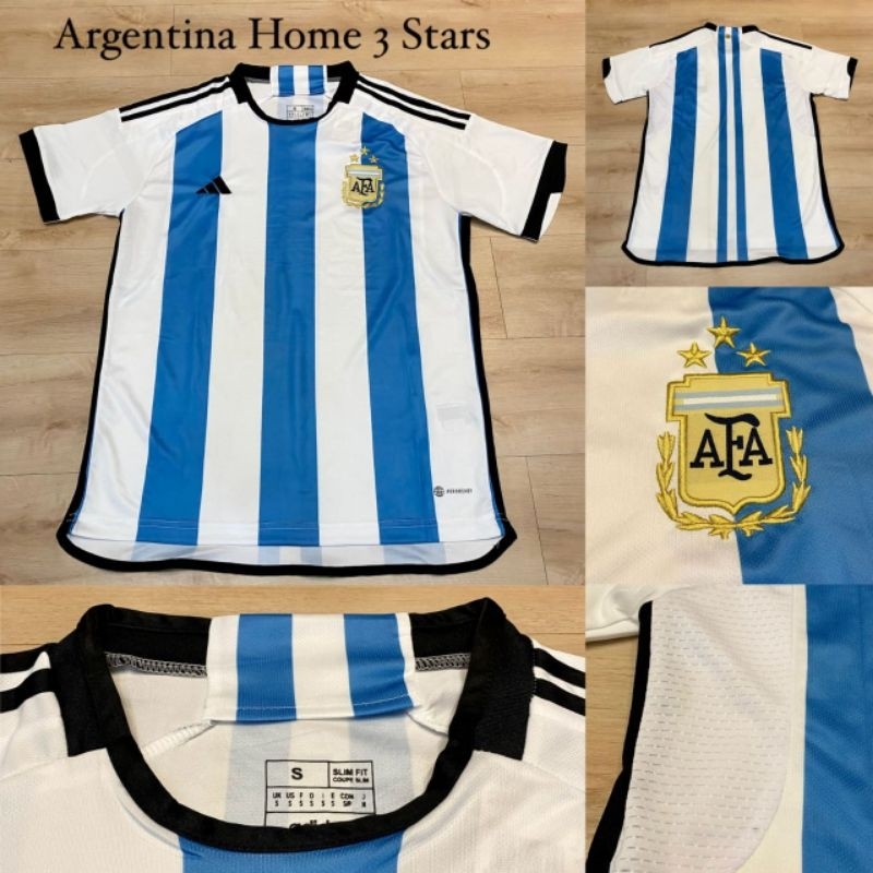 Jual Jersey Argentina Home 2022 Bintang 3 ( Bonus Patch World Cup ...