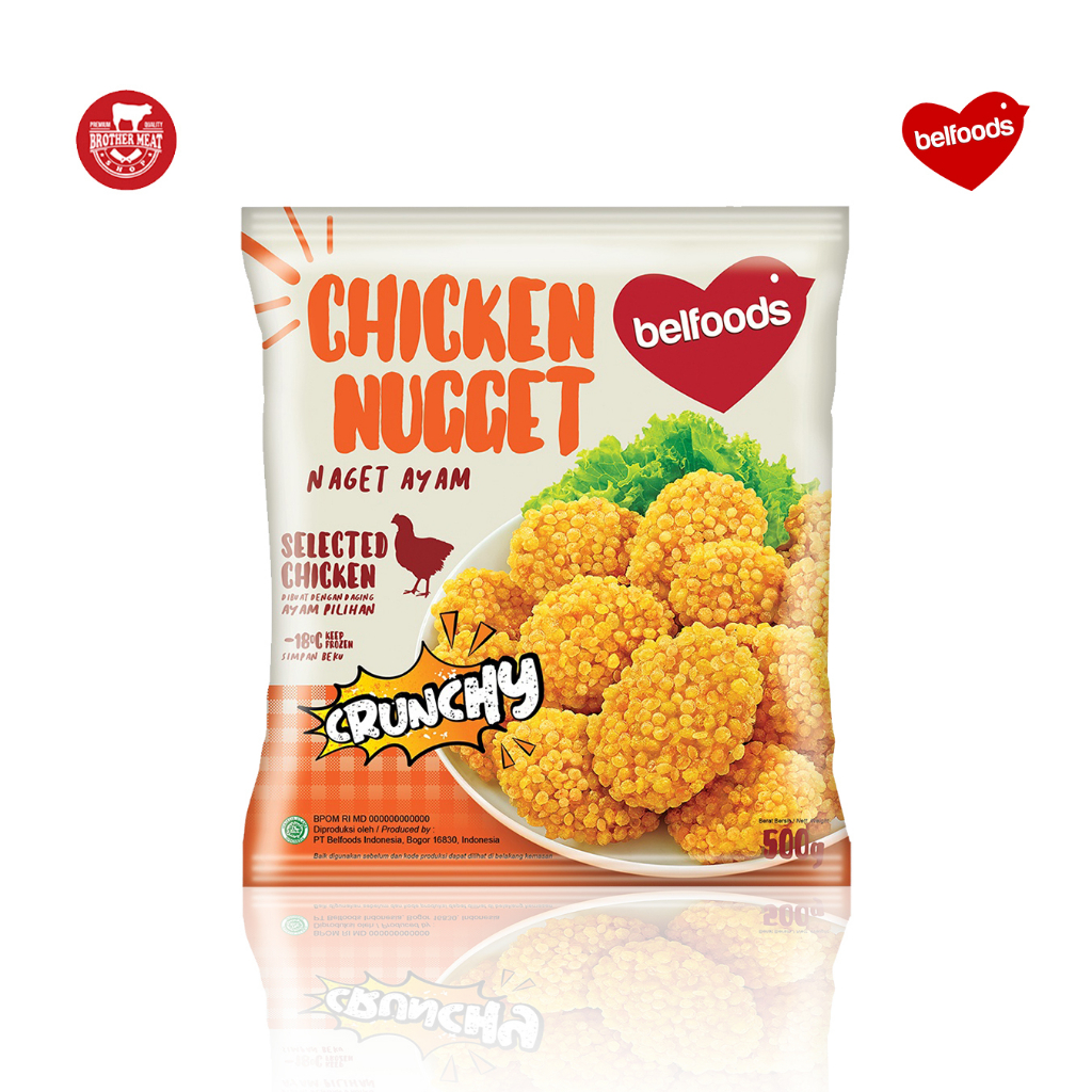 Jual Belfoods Chicken Nugget Crunchy 500gr, Olahan Ayam Halal | Shopee ...