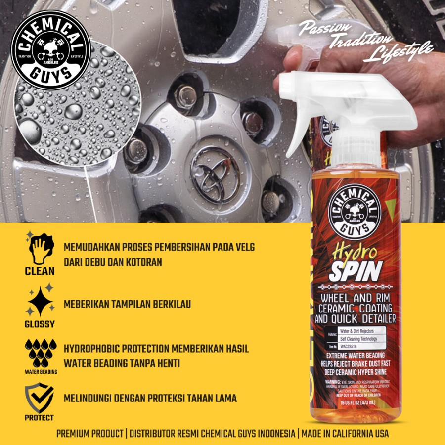 Jual Chemical Guys HydroSpin Wheel & Rim Ceramic Coating & Detailer ...
