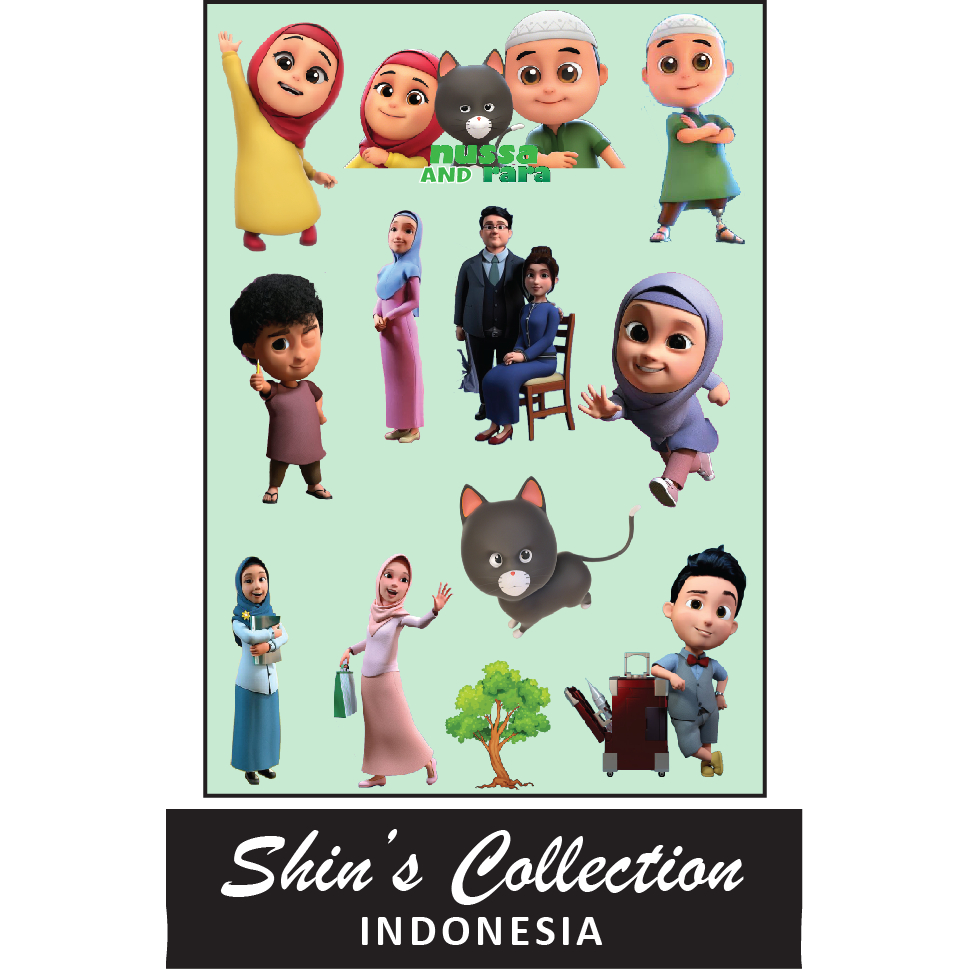 Jual Sticker stiker murah anti air Nussa and Rara 1 pc | Shopee Indonesia