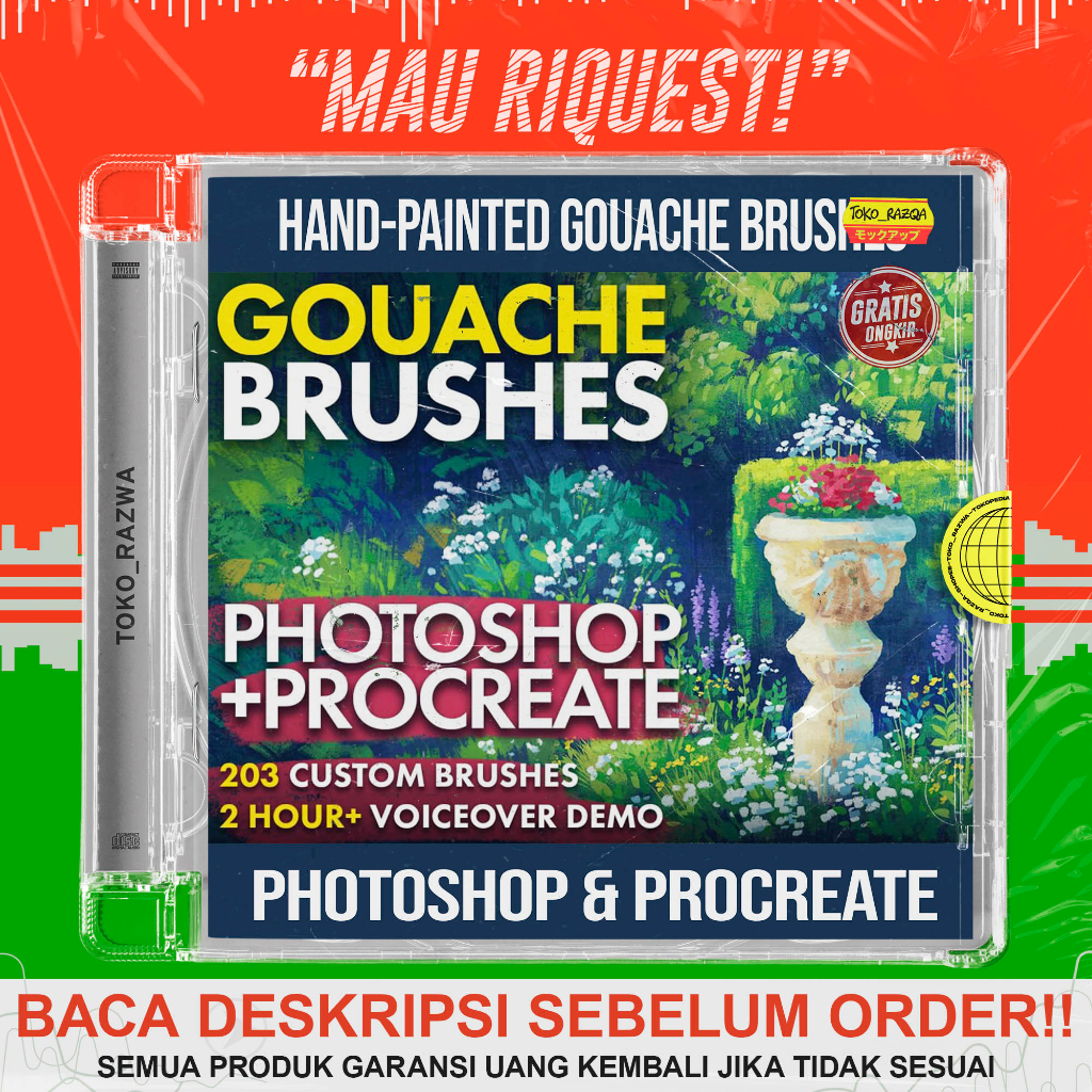 Jual Photoshop and Procreate Brush - Hand-painted Gouache Brushes ...