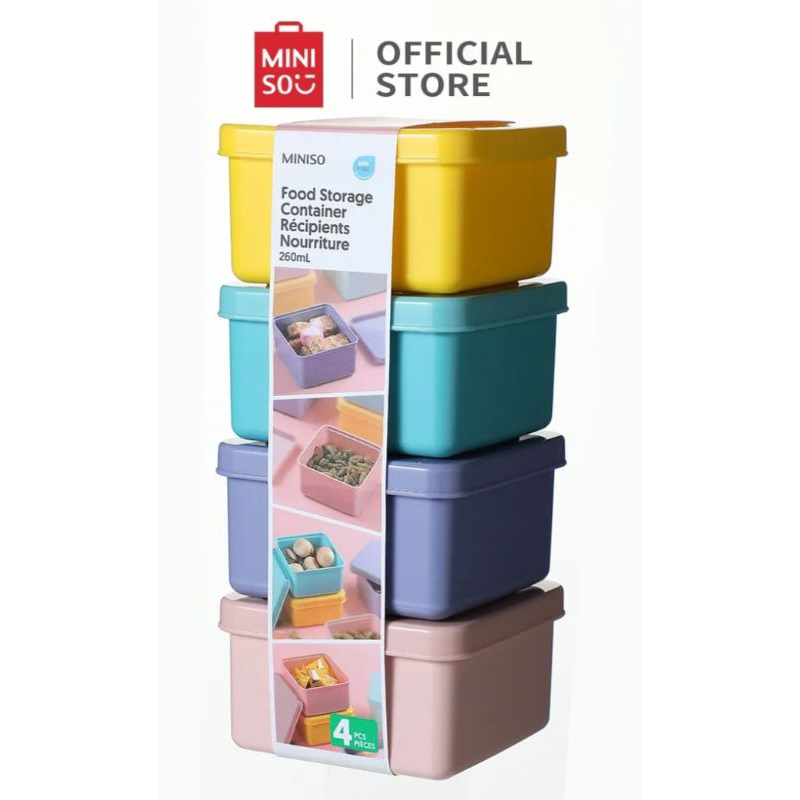 Jual miniso tempat penyimpanan makanan(4pcs) | Shopee Indonesia