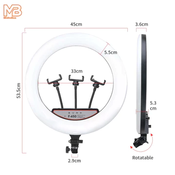Midio Ringlight 45 Cm Ring Lamp Dimmable Untuk Lampu Beauty Vlogger MUA