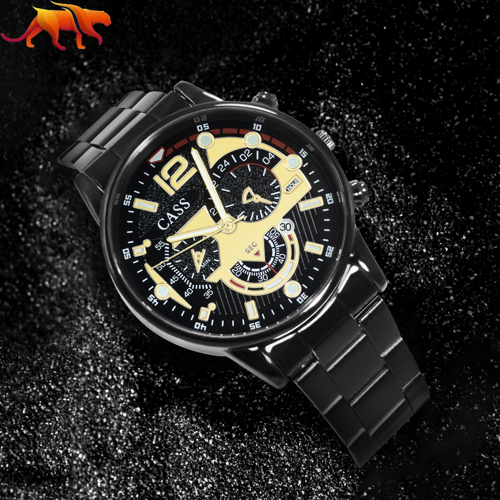 Jual Jam Tangan Pria Keren Original Kalender enam tangan steel band