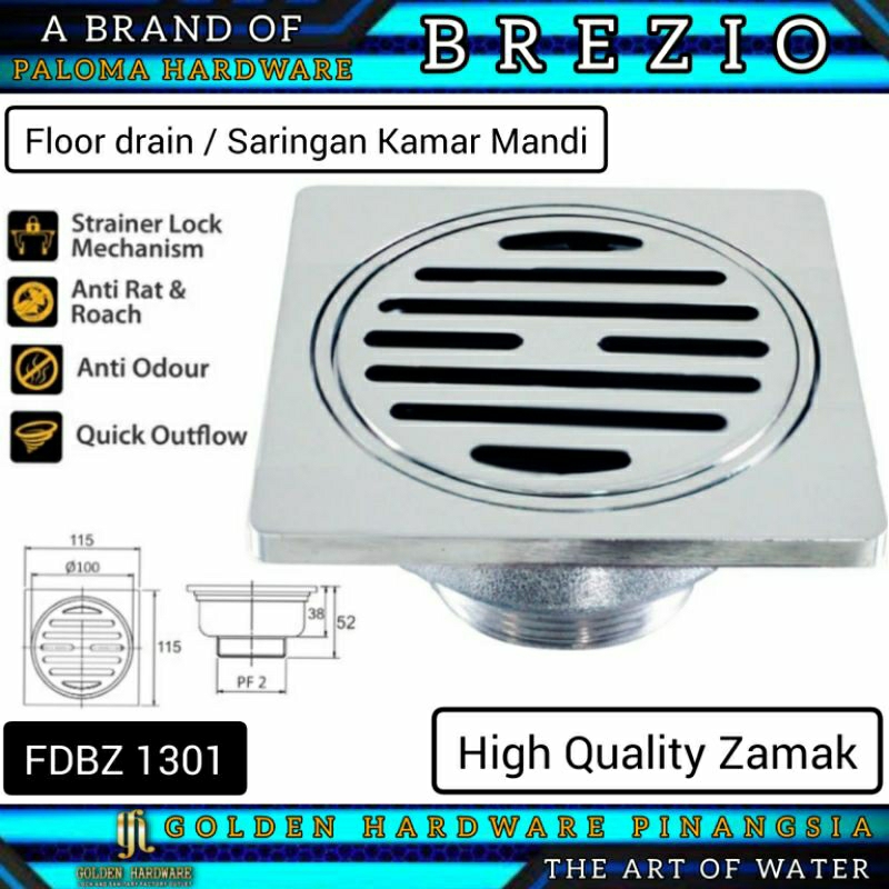 Jual Floor Drain BREZIO FDBZ 1301 Lubang Saringan Lantai WC Mandi ...