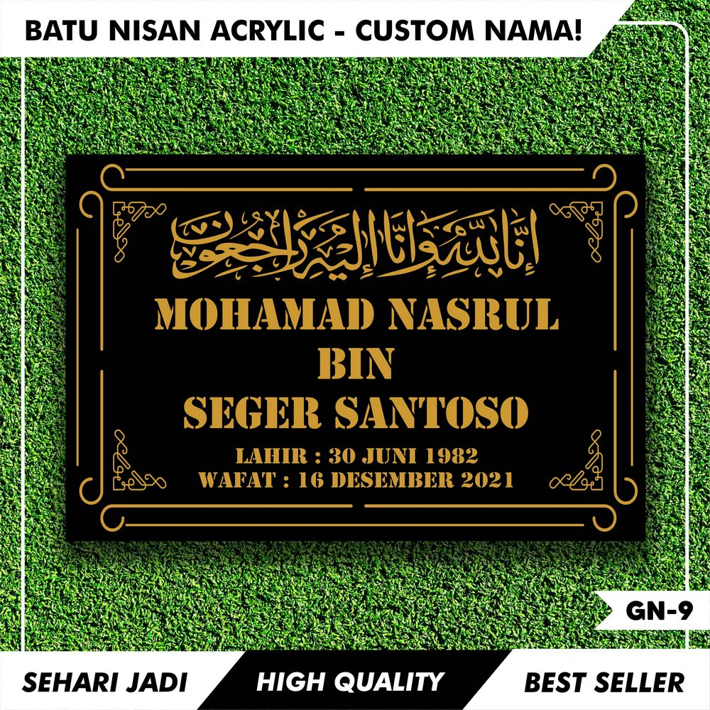 Jual SEHARI JADI NISAN ISLAM AKRILIK / NISAN NAMA CUSTOM / BATU NISAN